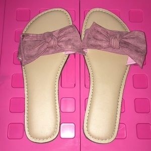 Pink suede sandals size 6